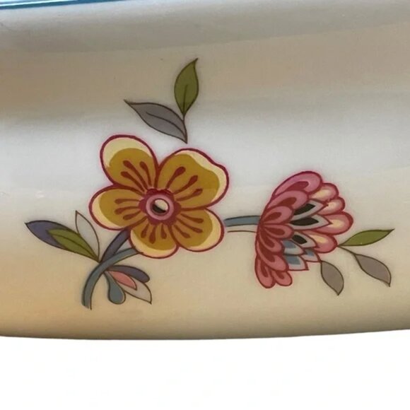 Vtg JARDIN by Andrea au gratin COVERED CASSEROLE oven to table floral butterfly - Picture 8 of 16